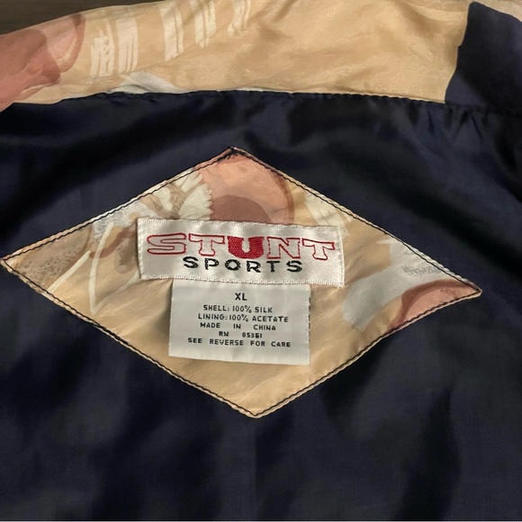 Vintage Womens Size XLarge Silk Jacket Bomber Windbreaker Jacket Stunt Sports - Picture 8 of 10